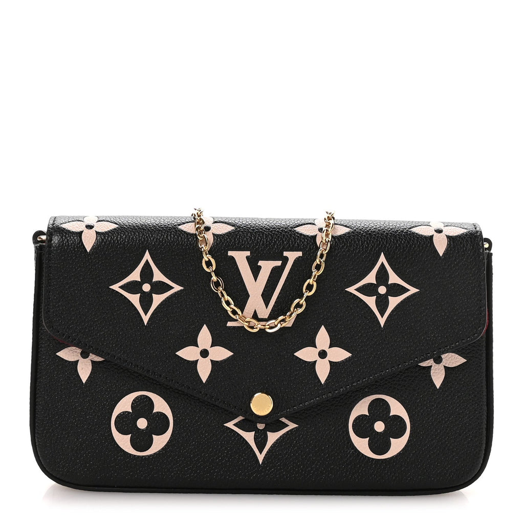Louis Vuitton Empreinte Monogram Giant Felicie Pochette Black Beige