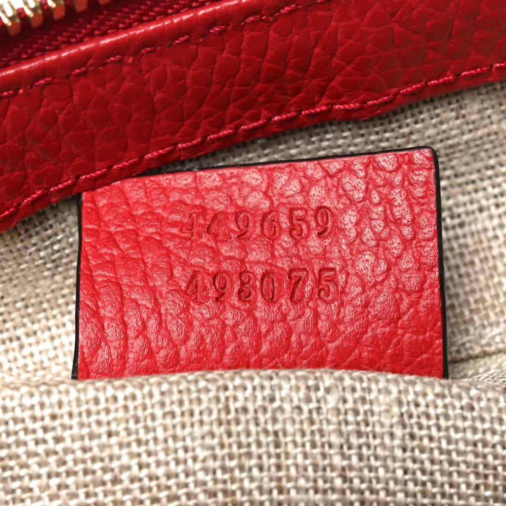 Gucci Dollar Calfskin GG Charm Satchel Red
