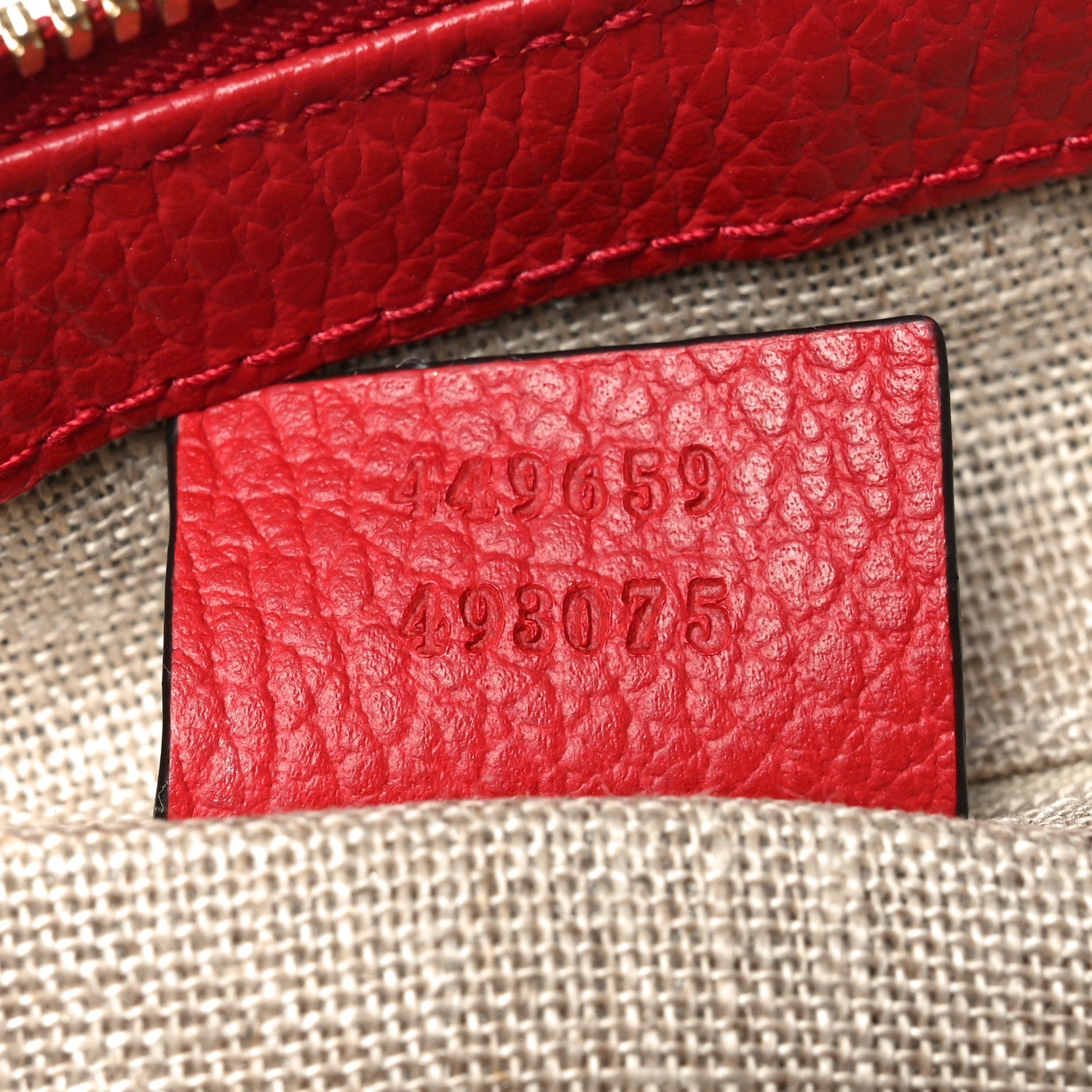 Gucci Dollar Calfskin GG Charm Satchel Red