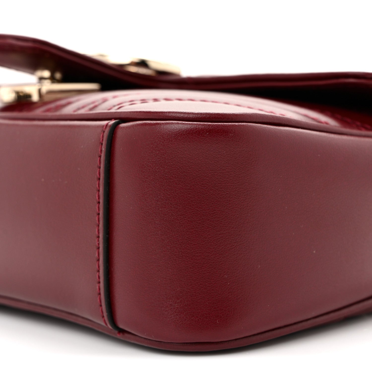Gucci Calfskin Matelasse Mini GG Marmont Shoulder Bag Rosso Ancora