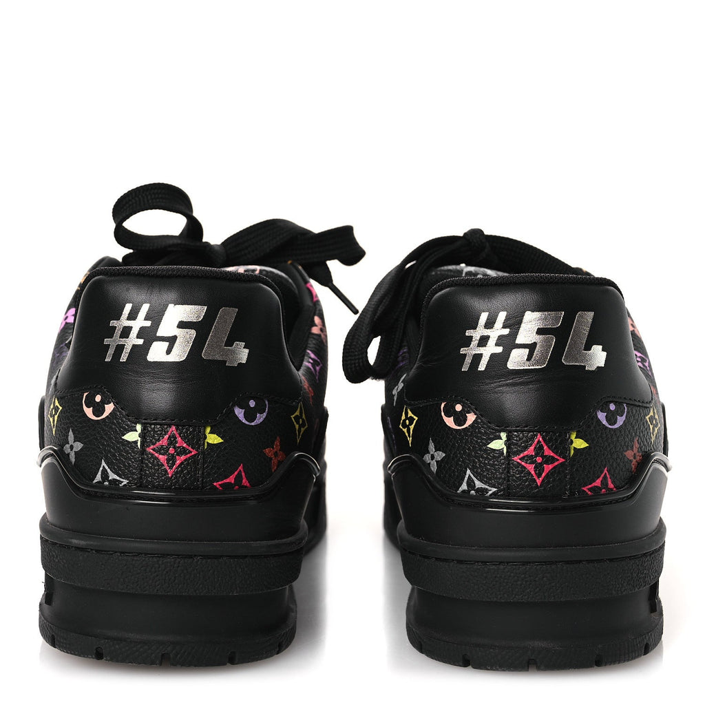 Louis Vuitton LV X TM Calfskin Monogram Multicolor Womens LV Trainer Sneakers 40 Black