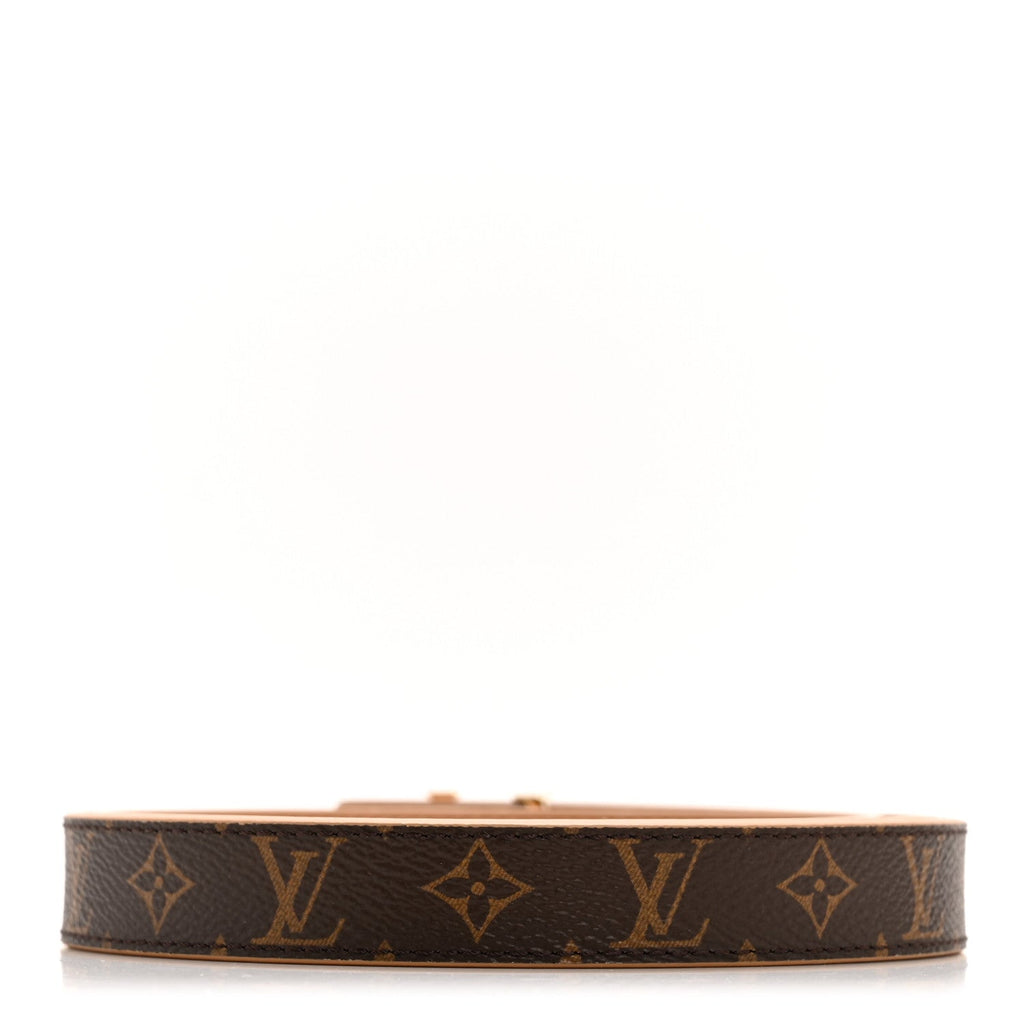 Louis Vuitton Calfskin Monogram 20mm LV Iconic Reversible Belt 85 34 Arizona Beige