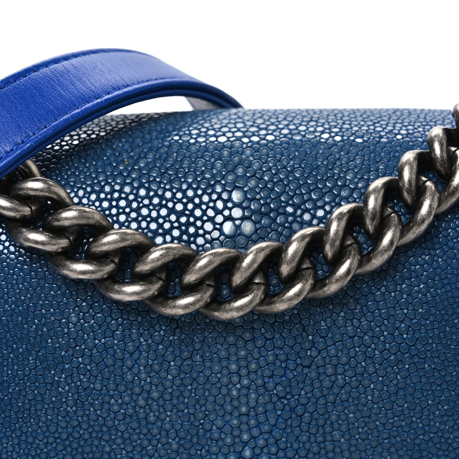 Chanel Galuchat Stingray Small Boy Flap Blue