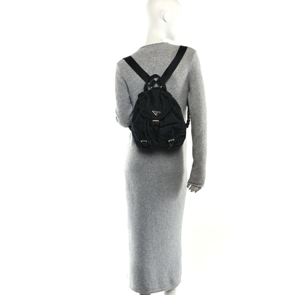 Prada Nylon Vela Small Backpack Black