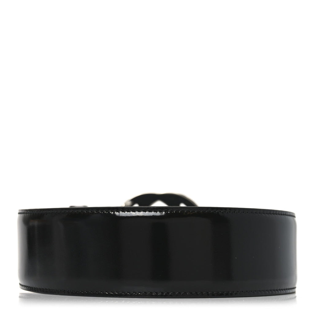 Gucci Glass Calfskin Interlocking G Belt 95 38  Black