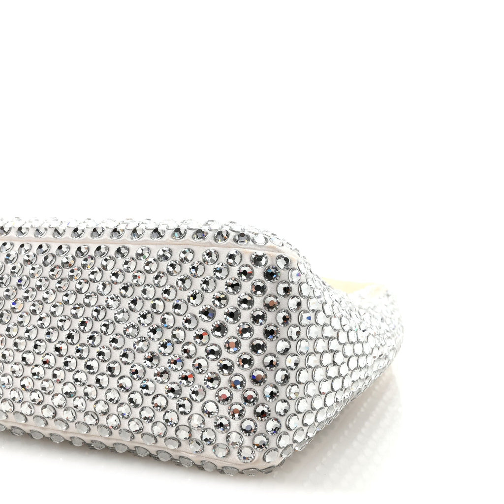 Prada Satin Crystal Mini Re-Edition 2000 Bag White
