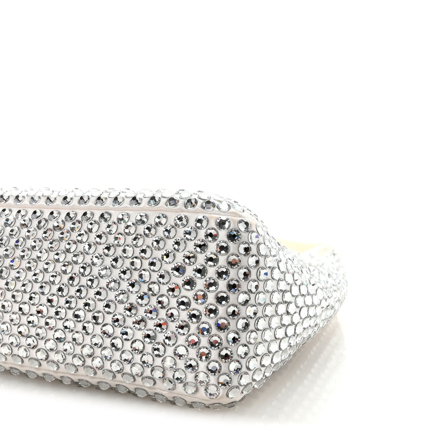 Prada Satin Crystal Mini Re-Edition 2000 Bag White