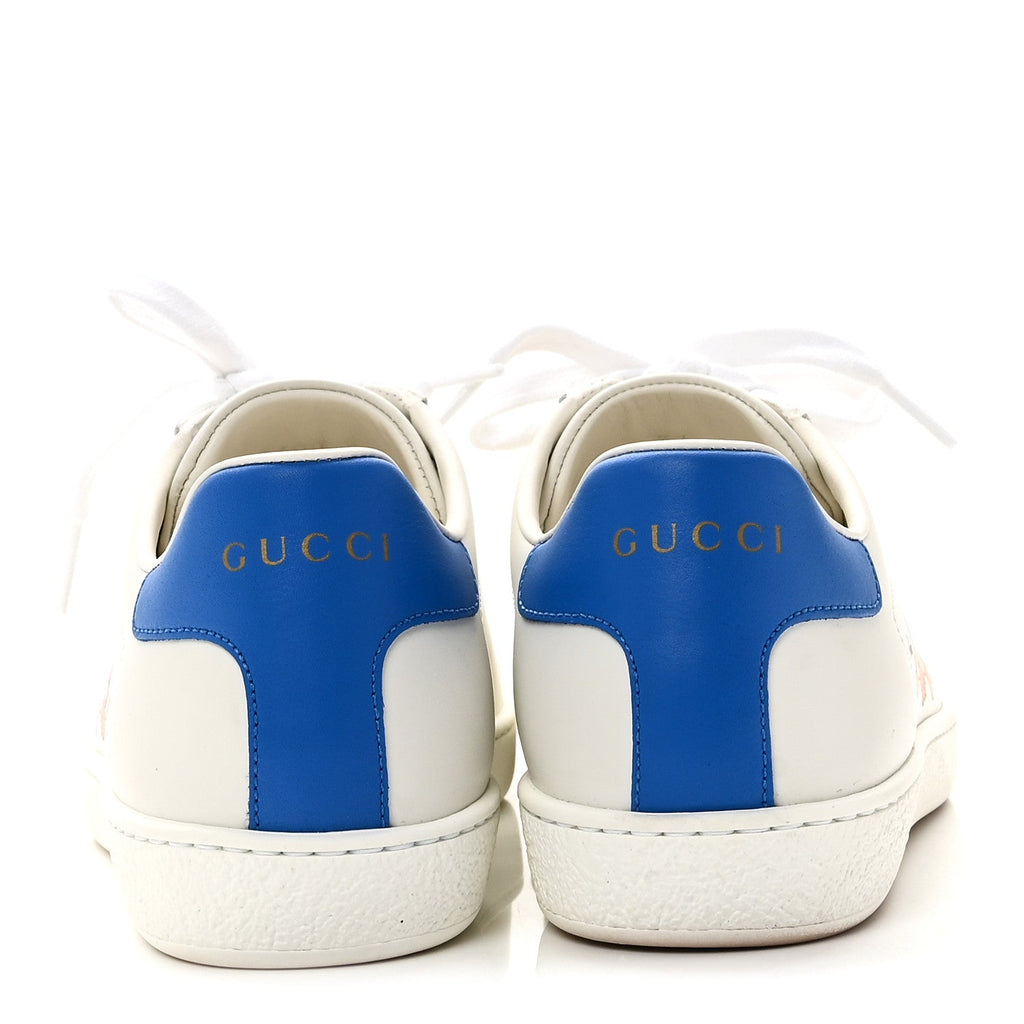 Gucci X DISNEY Calfskin Miro Soft Donald Duck Womens Ace Sneakers 37 White Bright Splash