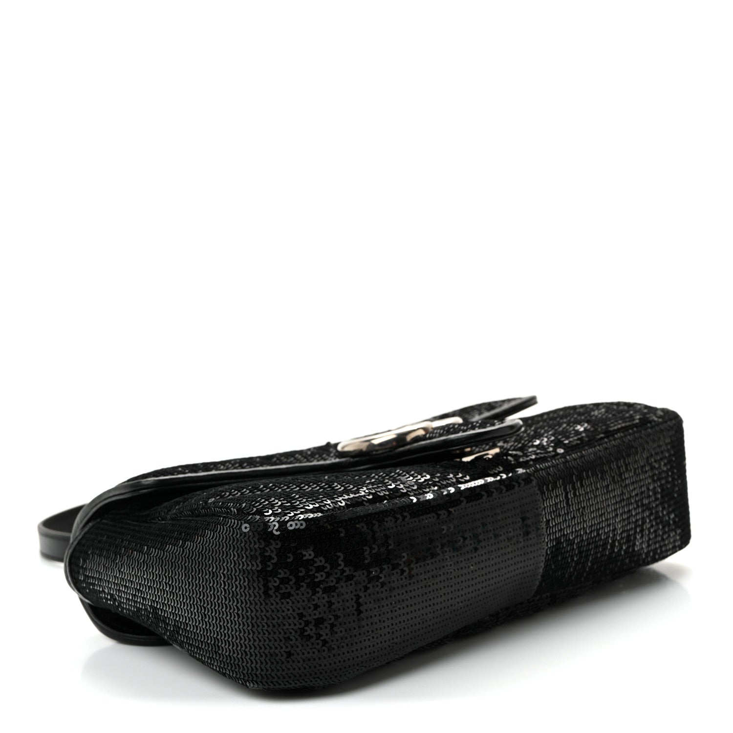 Gucci Sequin Matelasse Small GG Marmont Shoulder Bag Black