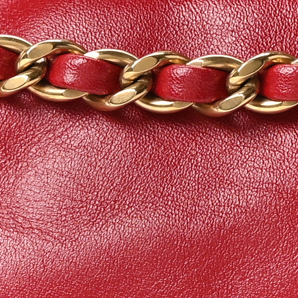 Chanel Shiny Calfskin Quilted Mini Chanel 22 Red