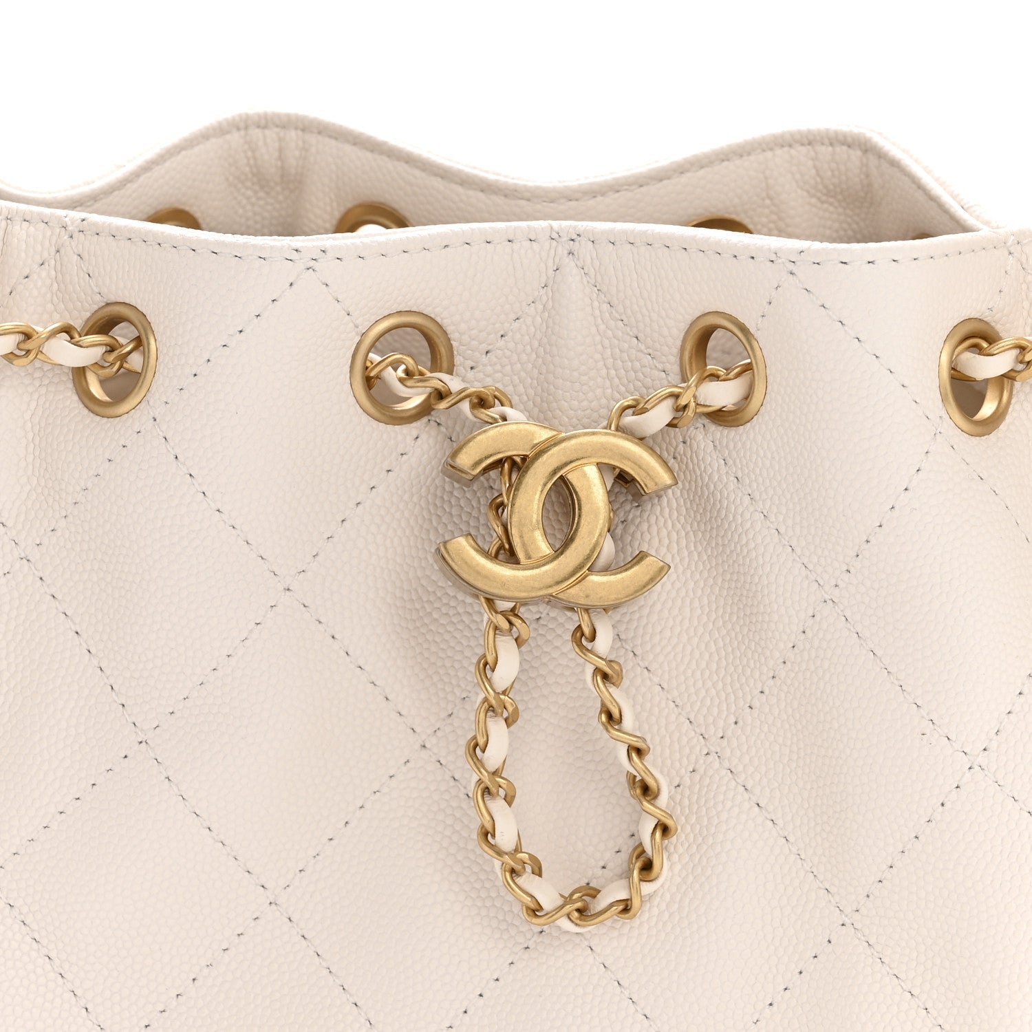 Chanel Caviar Quilted Mini Chanel 25 Handbag White