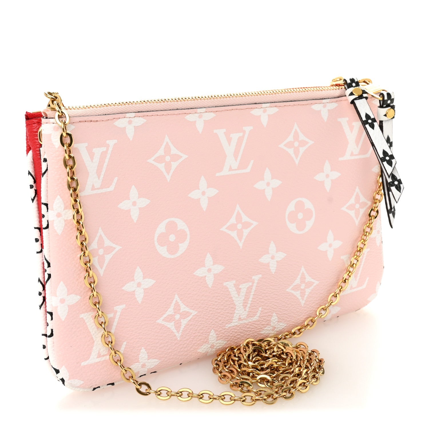 Louis Vuitton Monogram Giant Double Zip Pochette Rouge