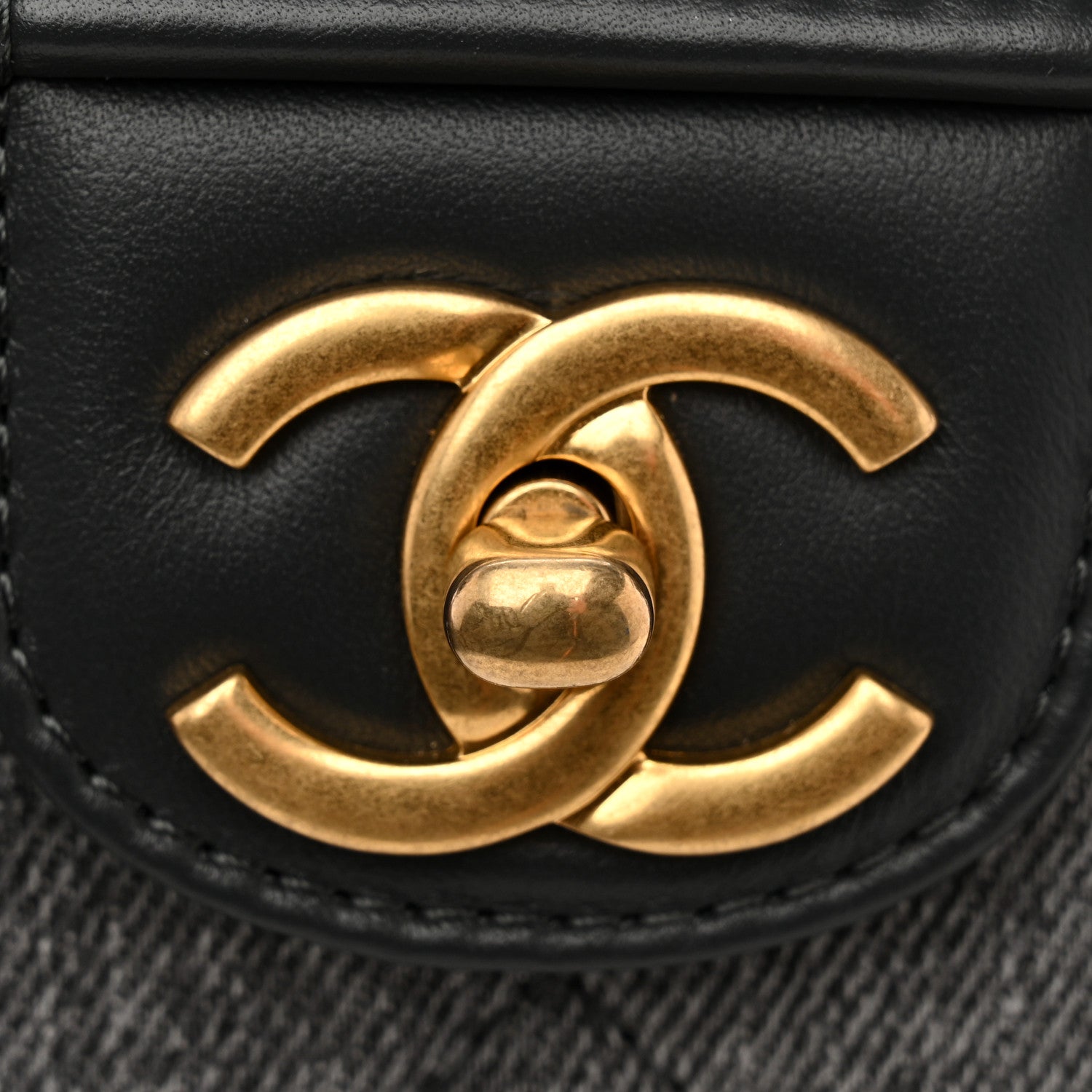 Chanel Denim Quilted Mini Flap Grey
