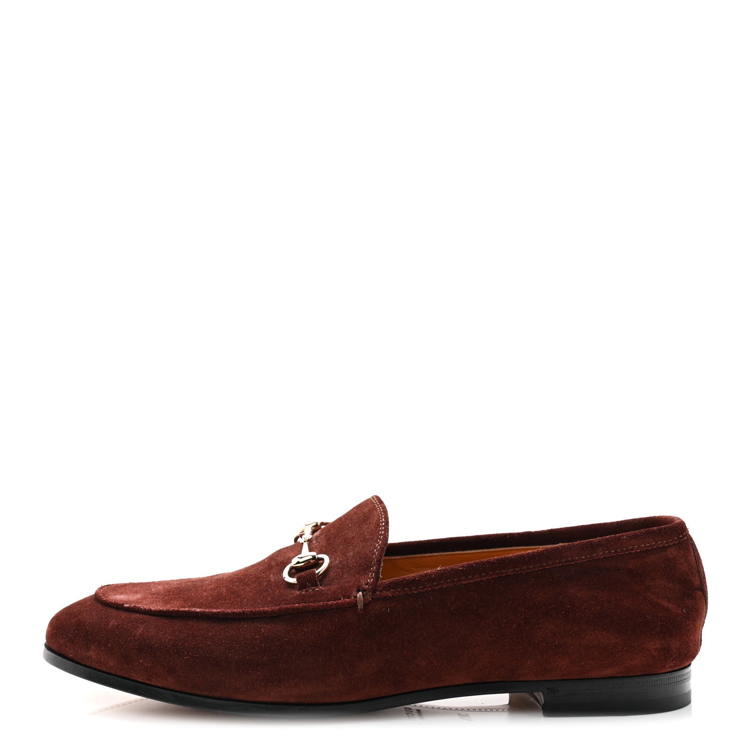 Gucci Suede Horsebit Womens Jordaan Loafers 38.5 Brown