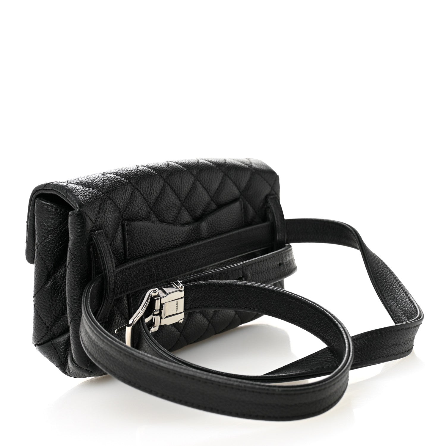Chanel Grained Calfskin Quilted 2.55 Reissue Flap Belt Bag Clutch Black