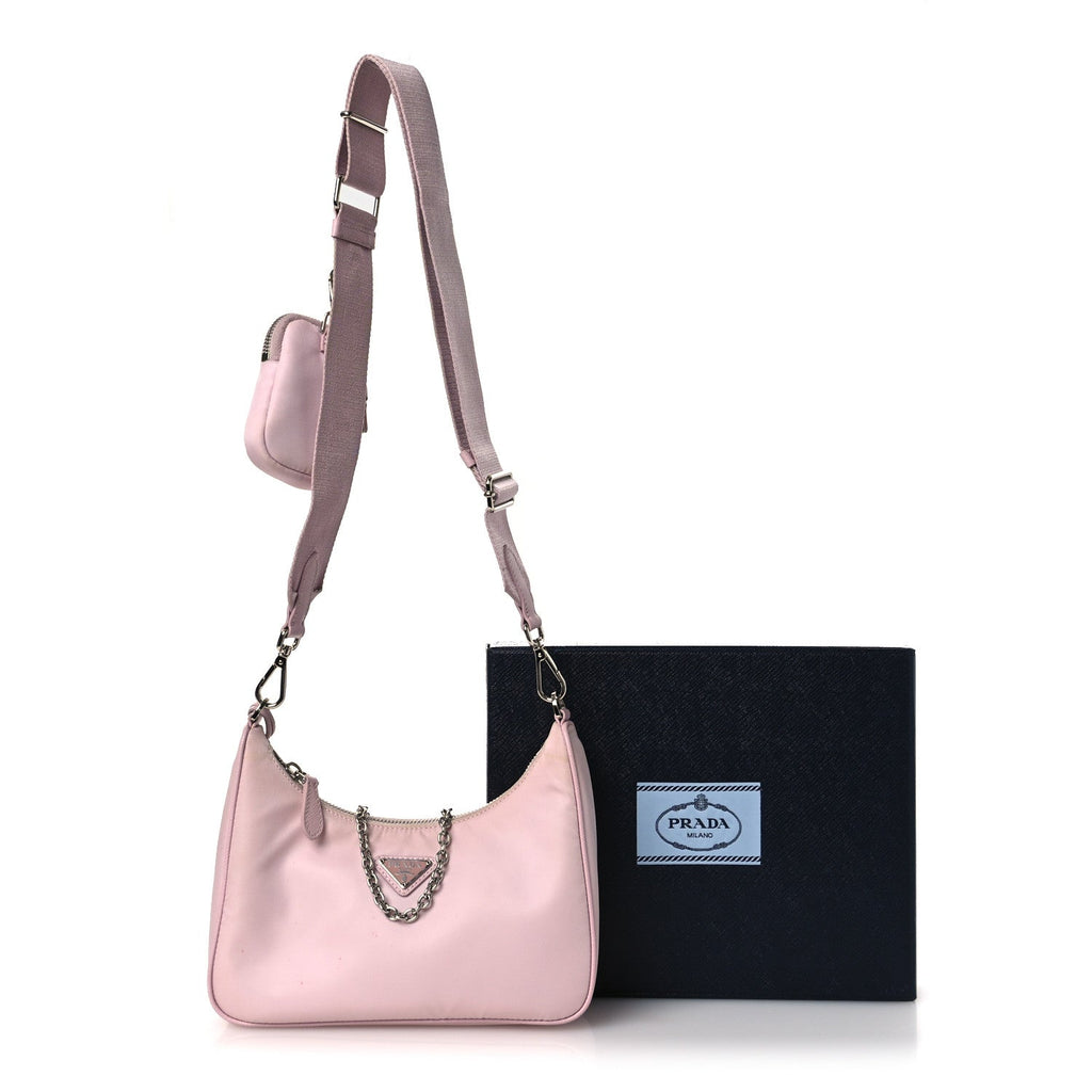 Prada Nylon Re-Edition 2005 Shoulder Bag Alabastro