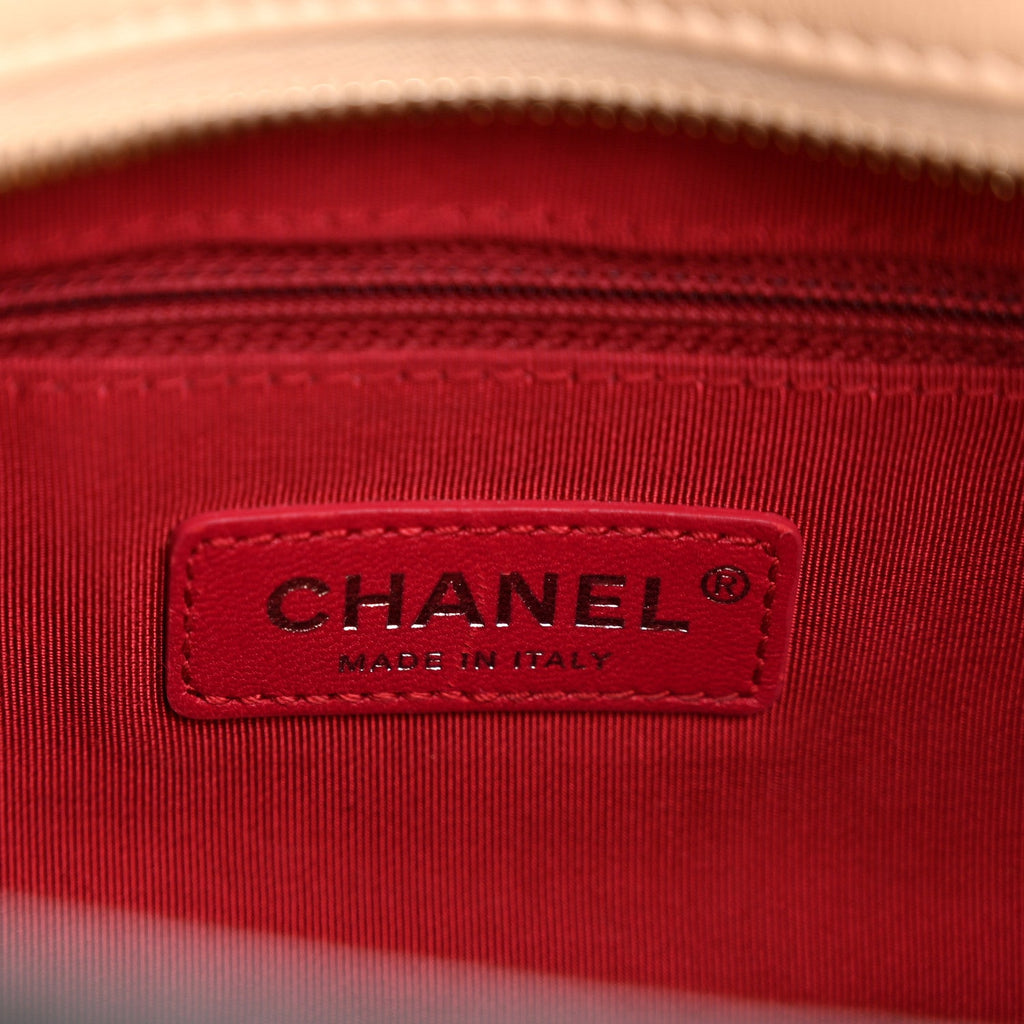 Chanel Aged Calfskin Quilted Medium Gabrielle Hobo Beige Black
