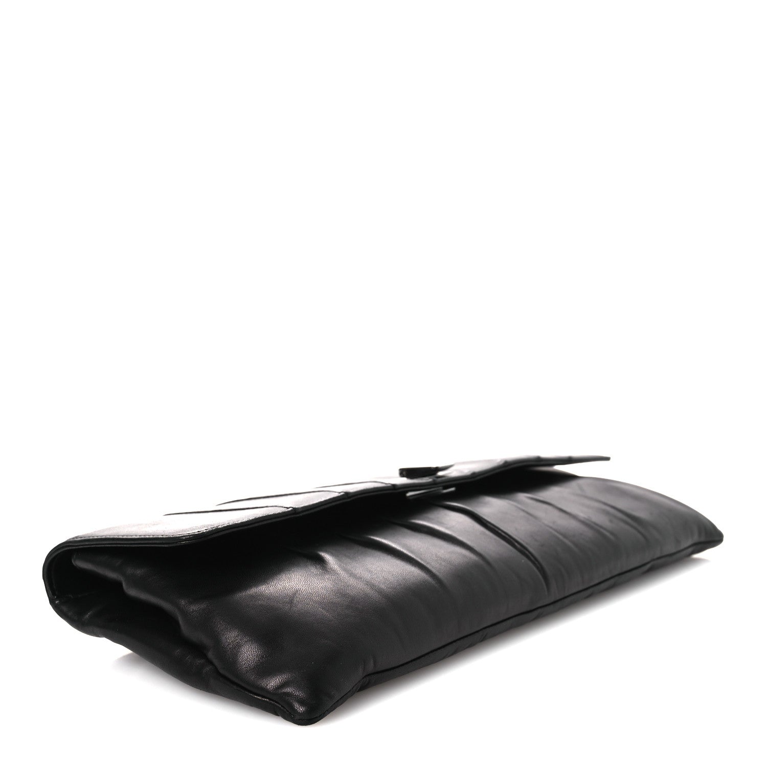 Chanel Lambskin Vertical Quilted Clutch Black