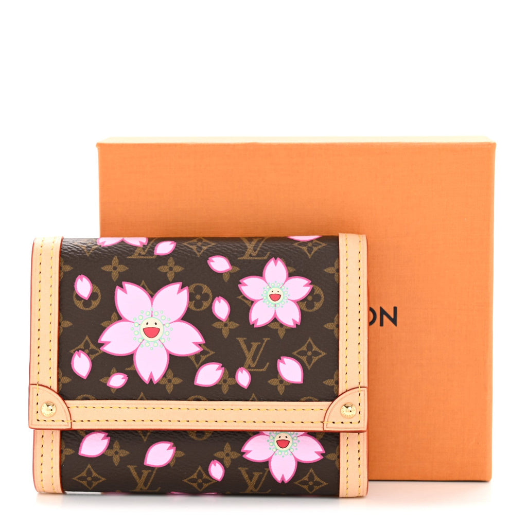Louis Vuitton LV X TM Monogram Cherry Blossom Victorine Wallet Sakura Brown