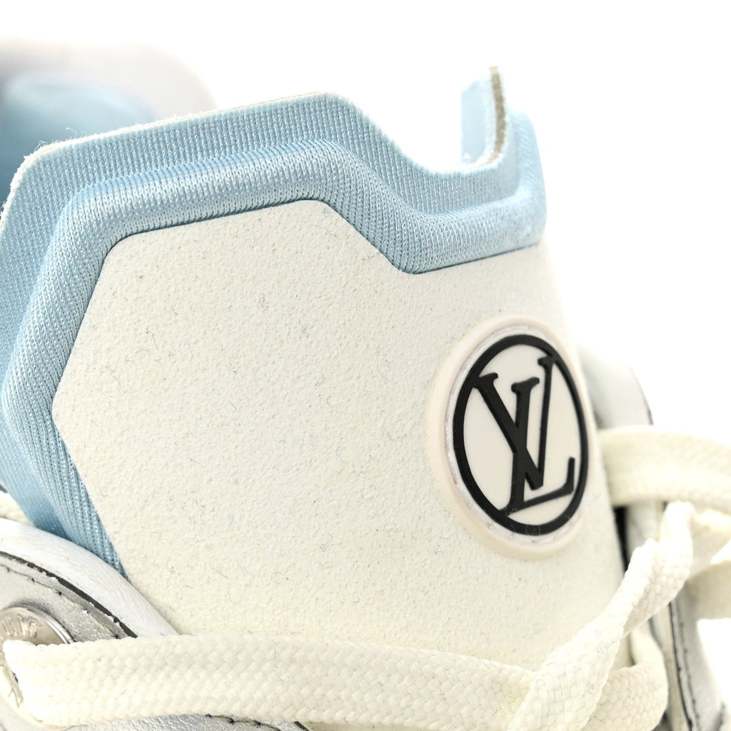 Louis Vuitton Patent Calfskin Technical Mesh Monogram Run 55 Sneakers 37 Bleu Clair