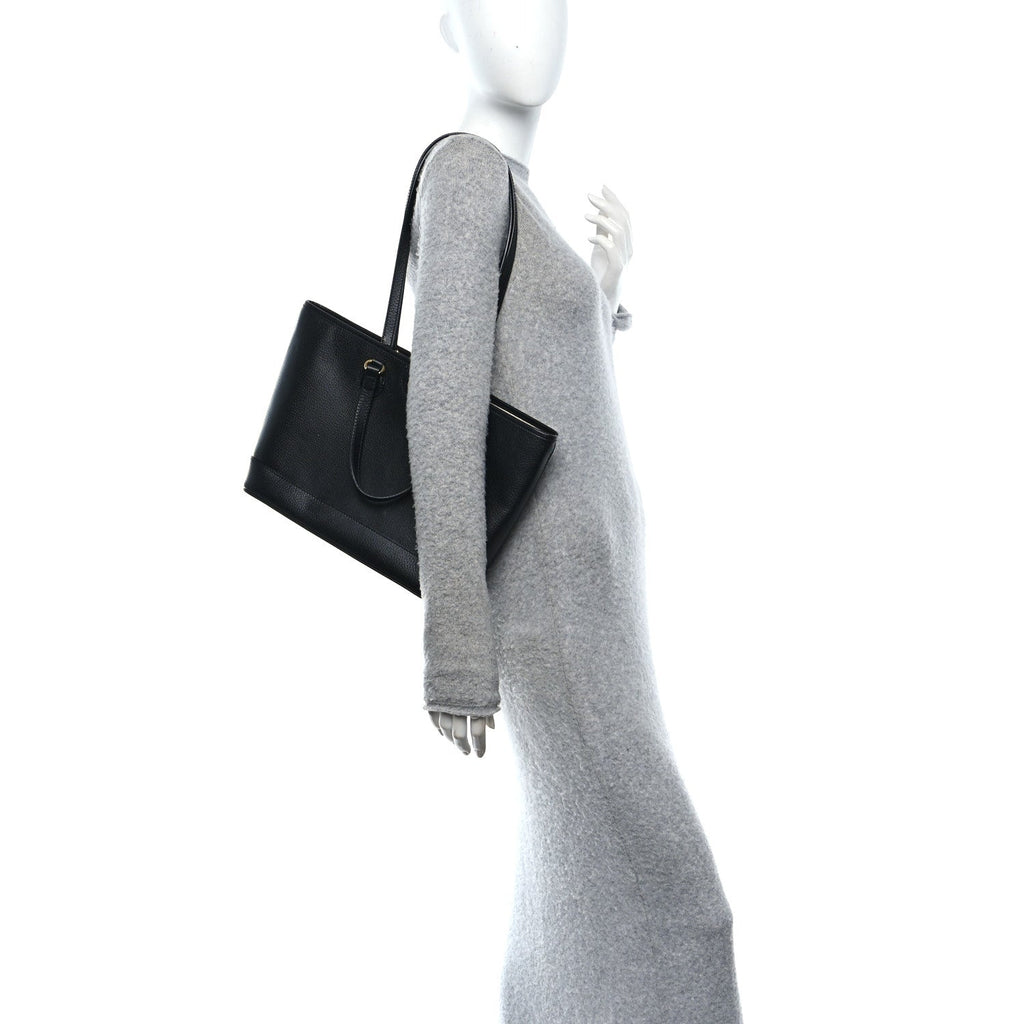 Gucci Textured Dollar Calfskin Small Ophidia Shoulder Tote Bag Black