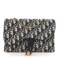 Christian Dior Oblique Saddle Chain Pouch Blue