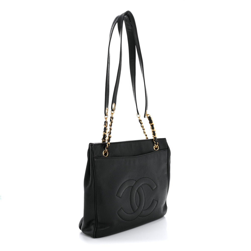 Chanel Caviar CC Flap Shoulder Bag Black