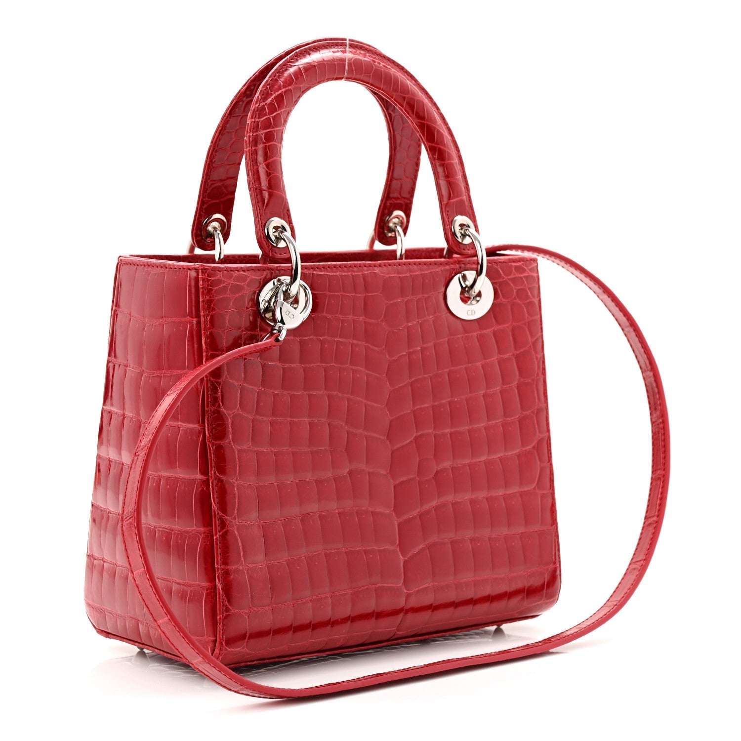 Christian Dior Alligator Medium Lady Dior Red