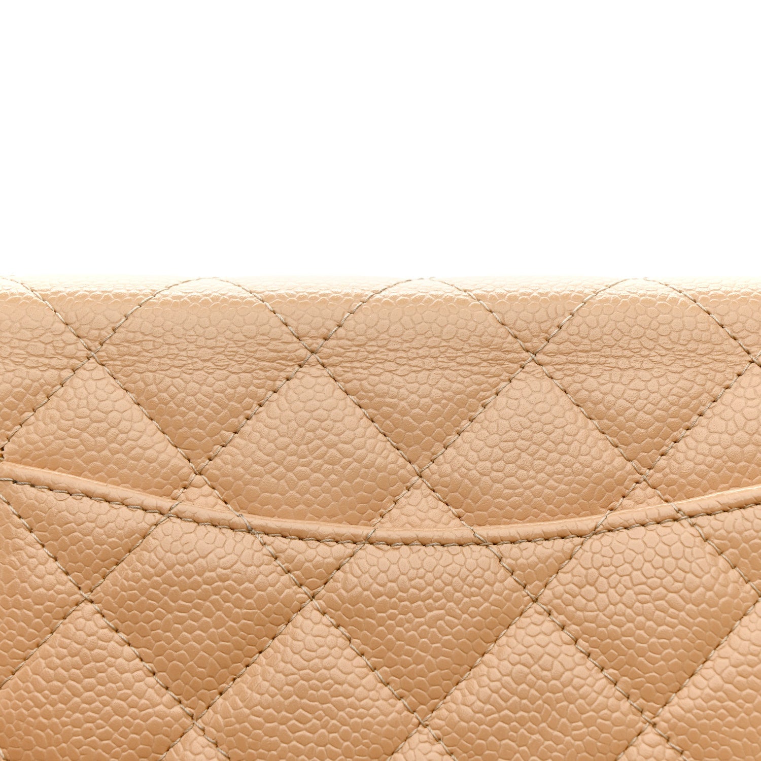 Chanel Caviar Quilted Wallet On Chain WOC Beige