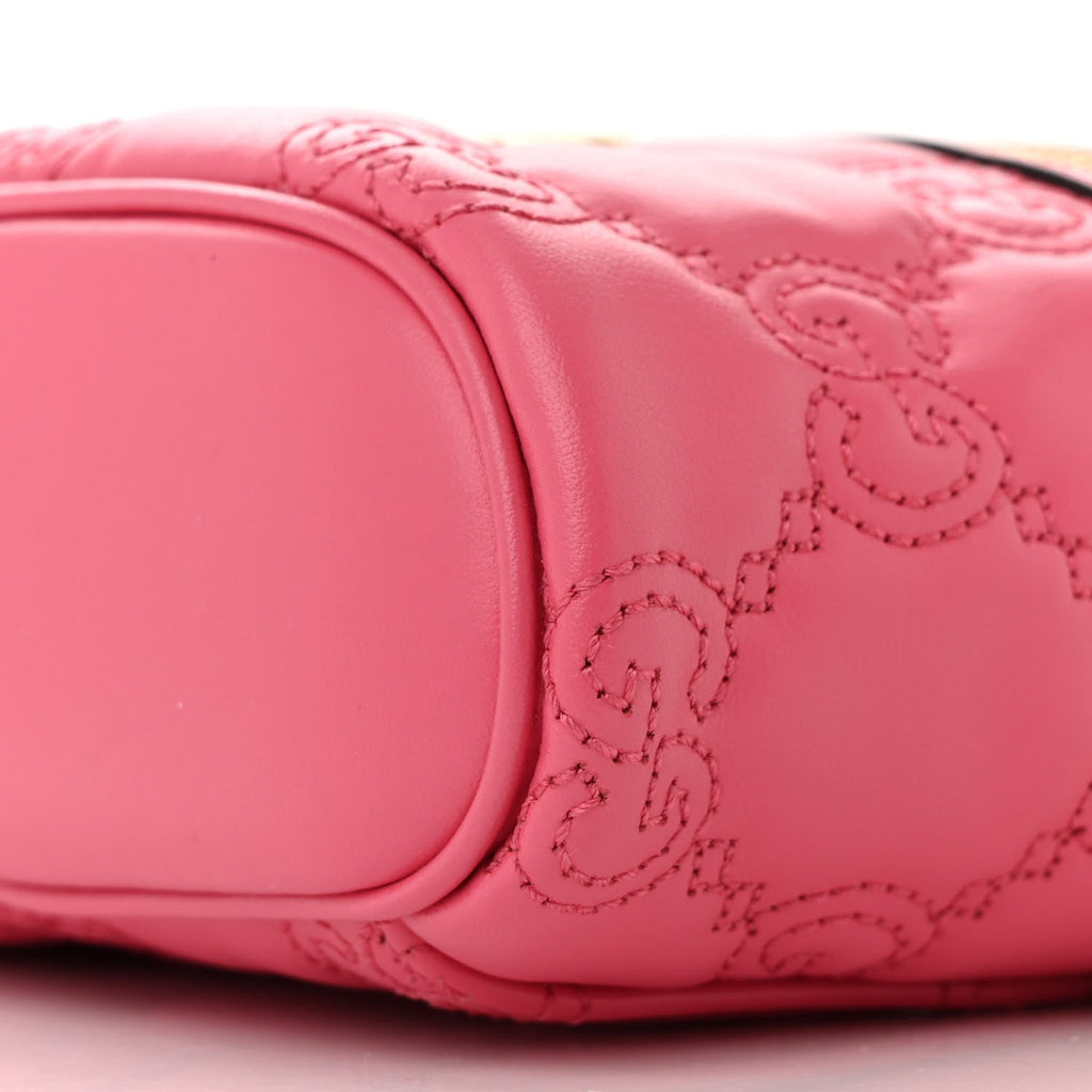 Gucci Calfskin GG Matelasse Mini Top Handle Bag Rhodamine Pink
