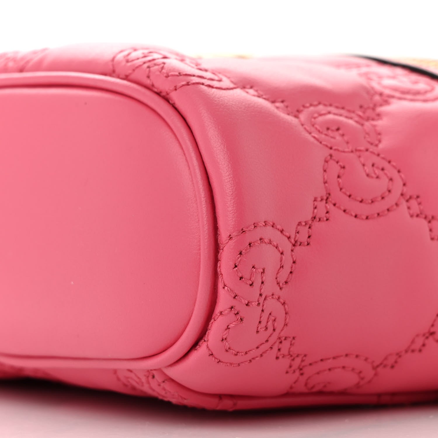 Gucci Calfskin GG Matelasse Mini Top Handle Bag Rhodamine Pink