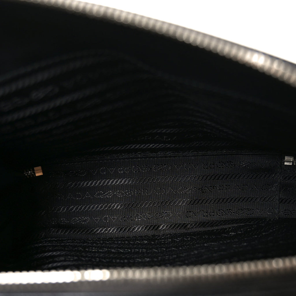 Prada Saffiano Travel Medium Brique Crossbody Bag Black