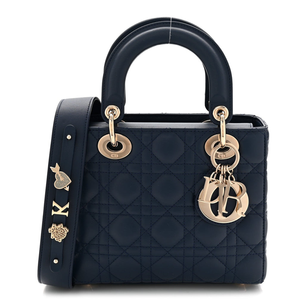 Christian Dior Lambskin Cannage Small My ABCDior Lady Dior Blue