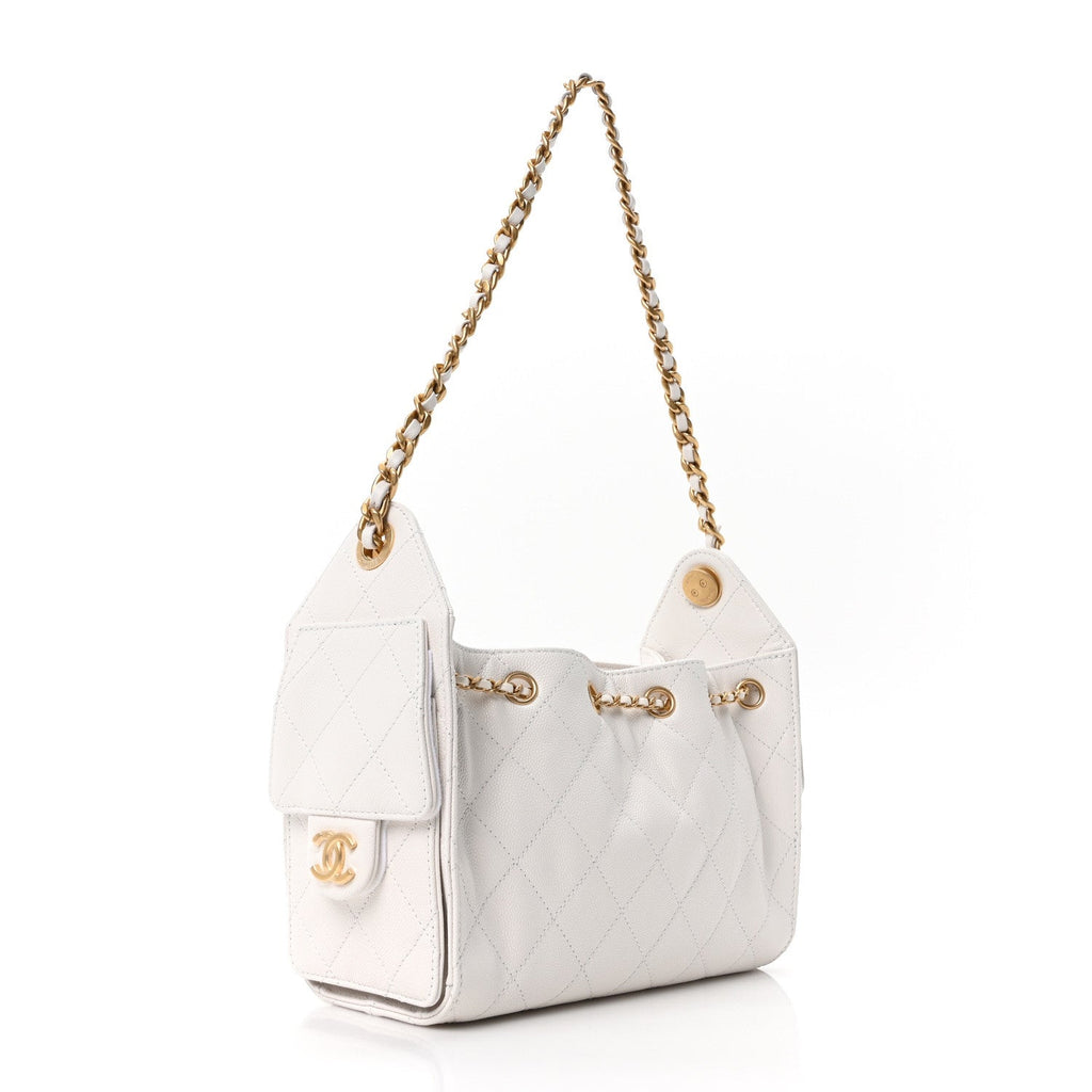 Chanel Caviar Quilted Mini Chanel 25 Handbag White