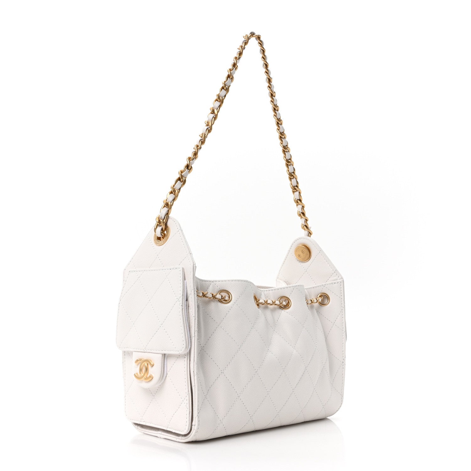 Chanel Caviar Quilted Mini Chanel 25 Handbag White