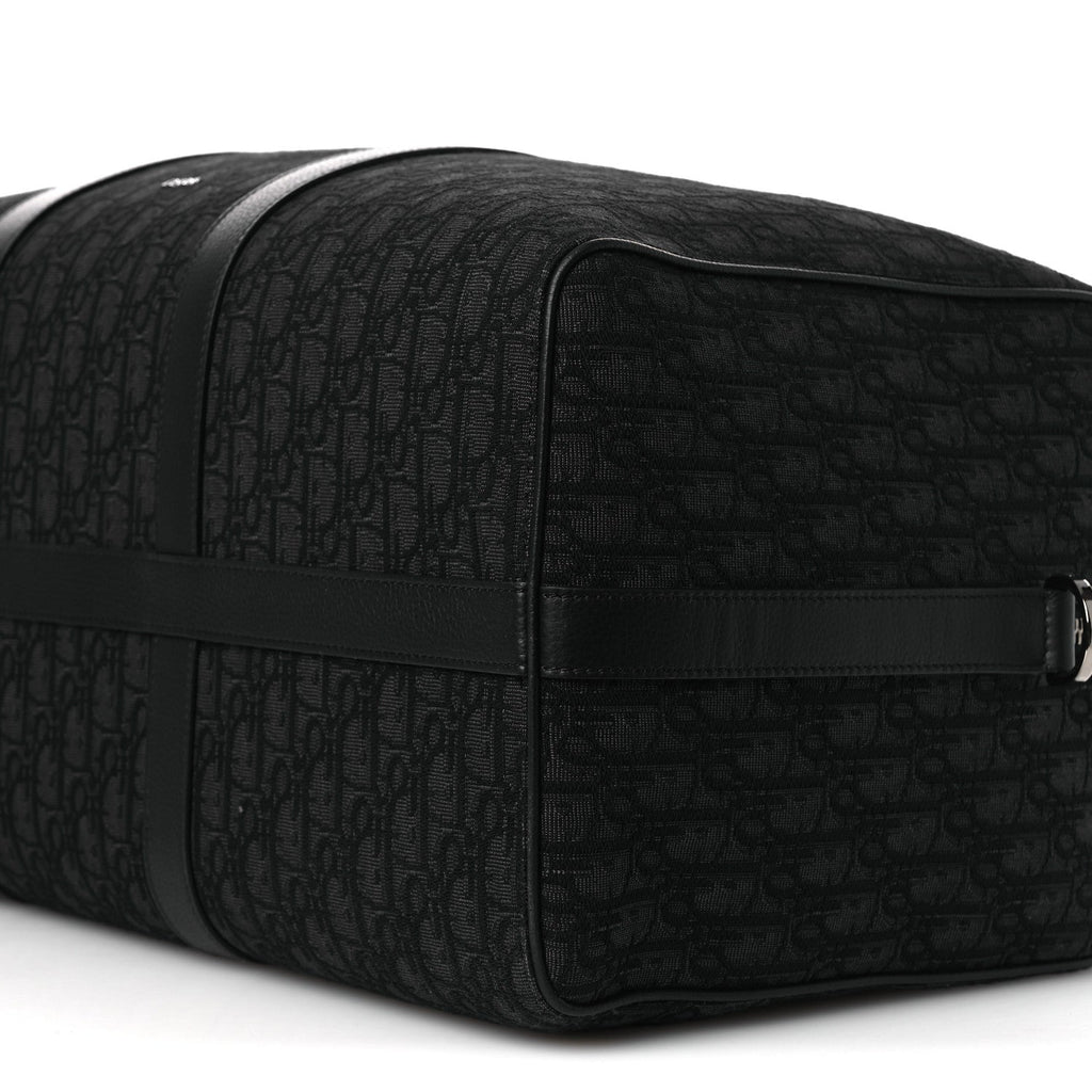 Christian Dior Oblique Jacquard Grained Calfskin Lingot 50 Black