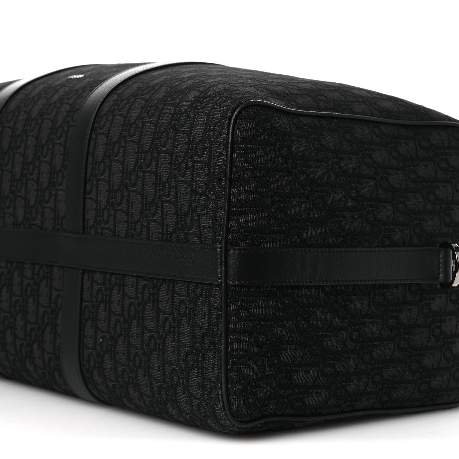 Christian Dior Oblique Jacquard Grained Calfskin Lingot 50 Black