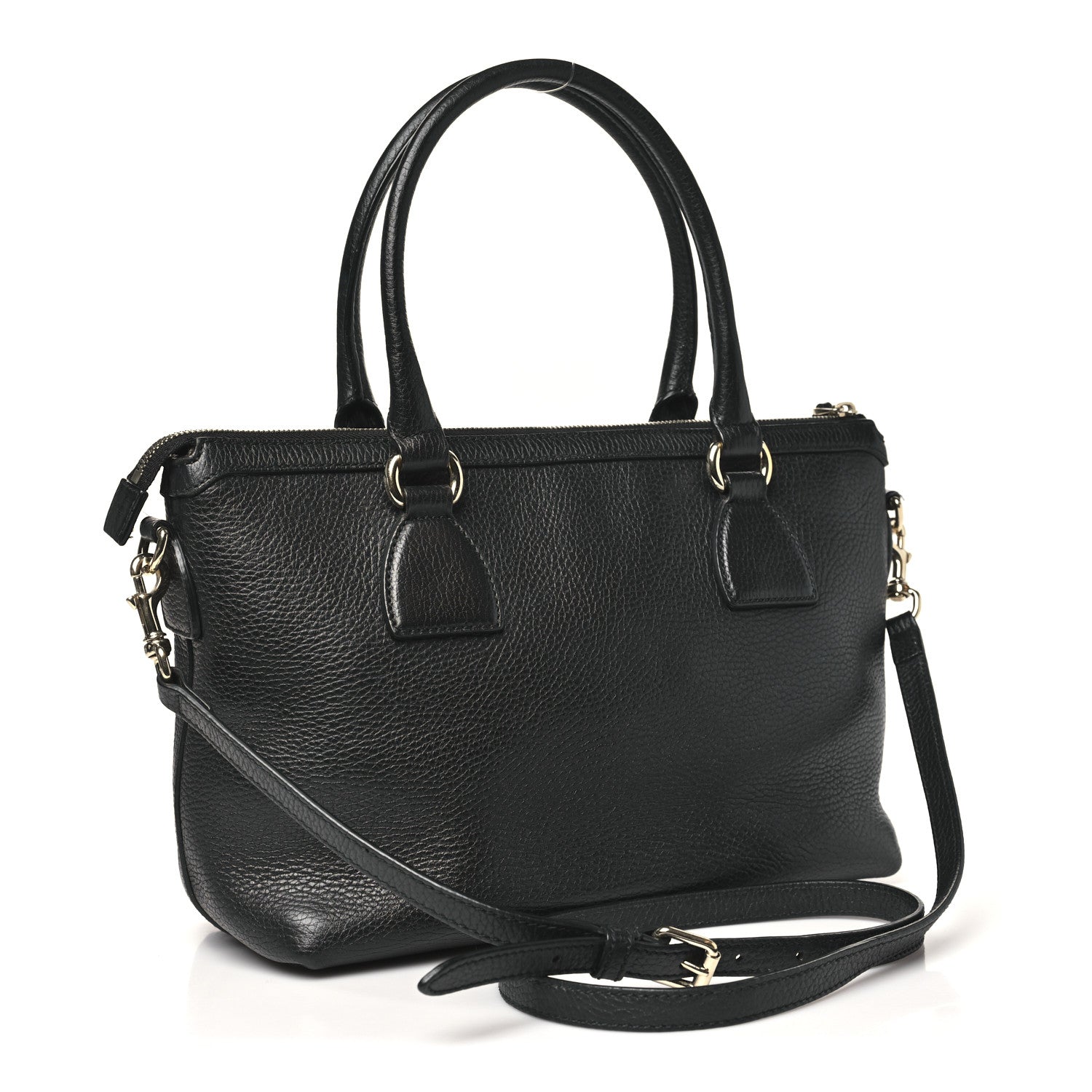 Gucci Dollar Calfskin GG Charm Satchel Black