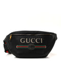 Gucci Grained Calfskin Logo Belt Bag Black