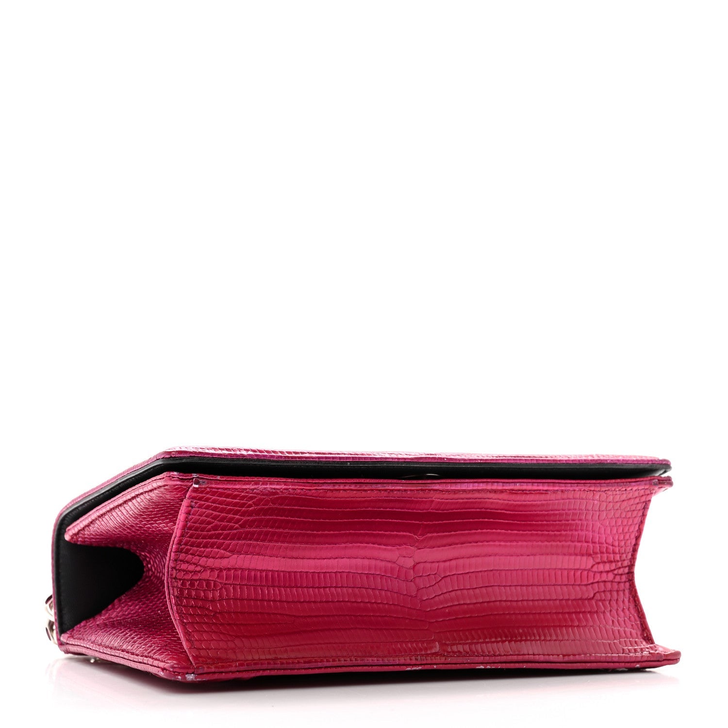 Christian Dior Metallic Lizard Small Diorama Flap Bag Fuchsia