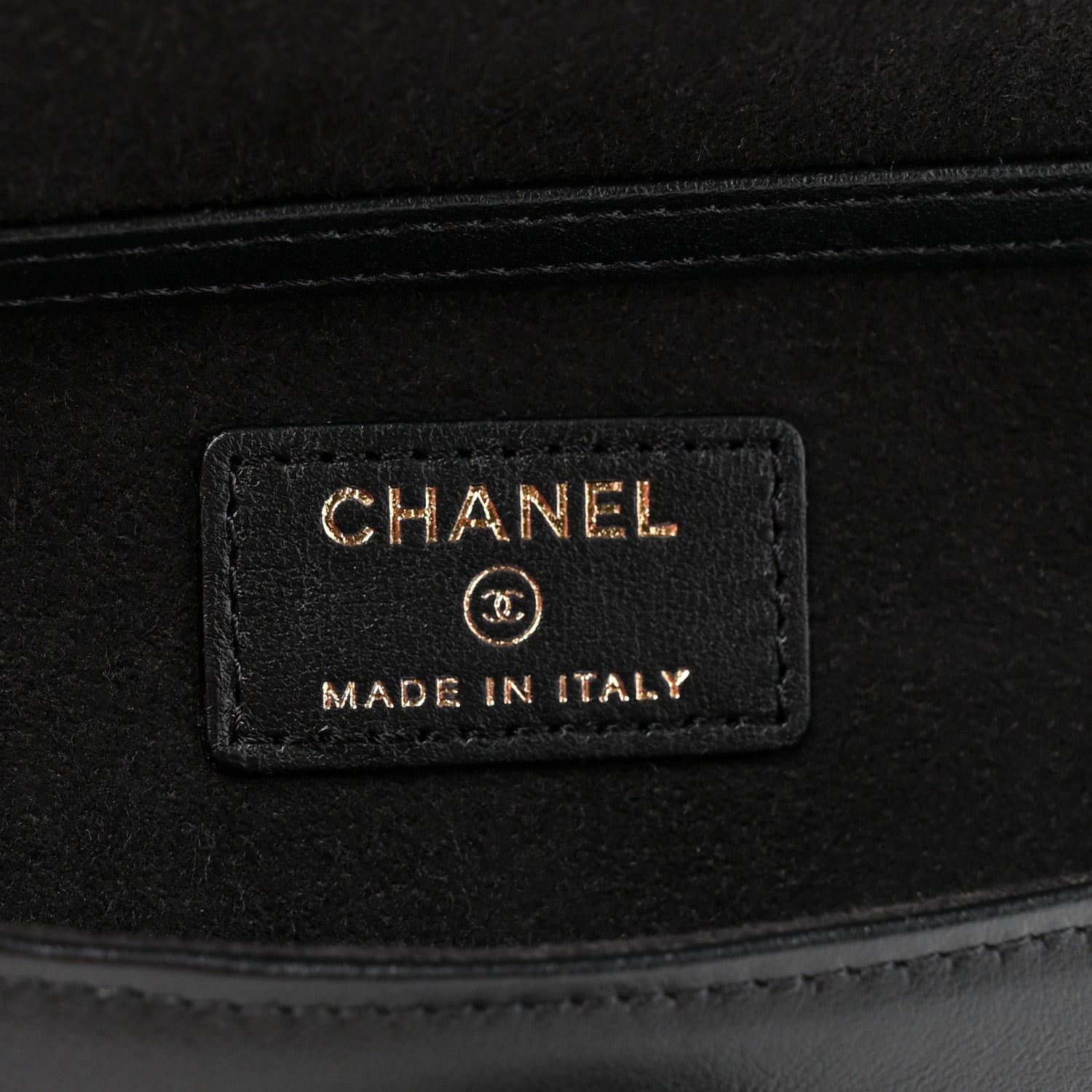 Chanel Caviar Quilted Chain Glasses Case Black