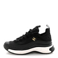 Chanel Velvet Calfskin Mixed Fibers CC Sneakers 36.5 Black