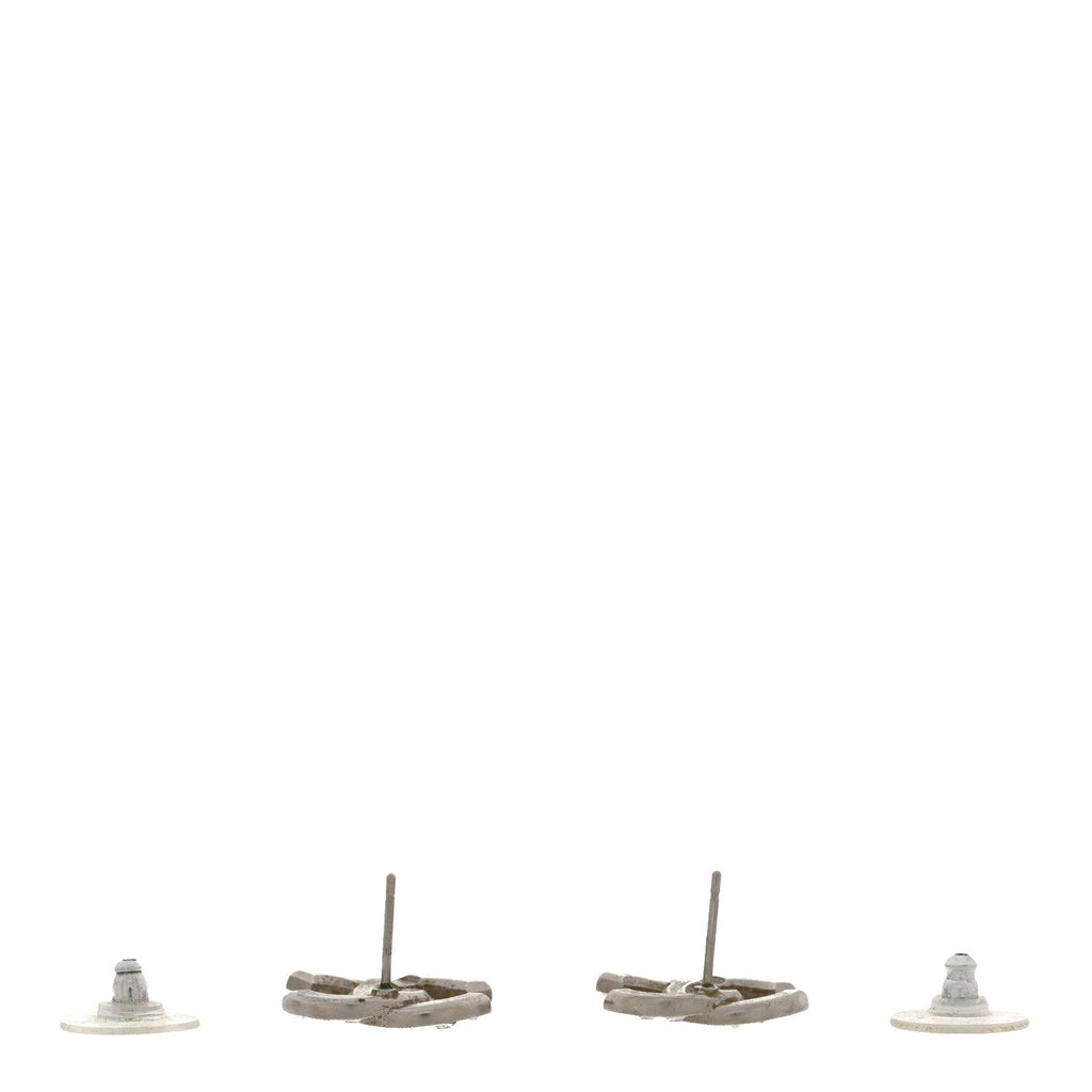 Baguette Crystal CC Earrings Silver