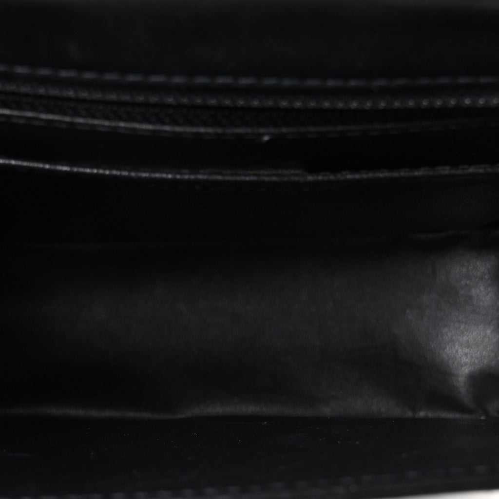 Chanel Lambskin Patent Chocolate Bar Flap Black White