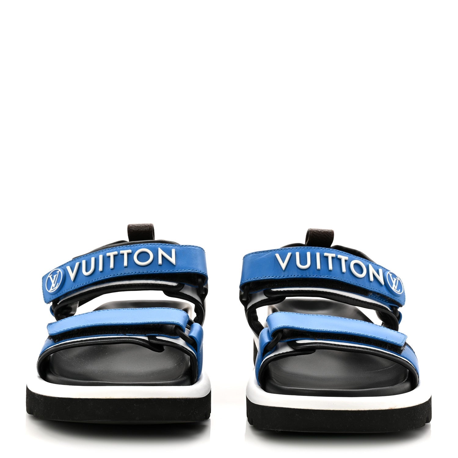 Louis Vuitton Calfskin Monogram Pool Pillow Flat Comfort Sandals 38 Blue