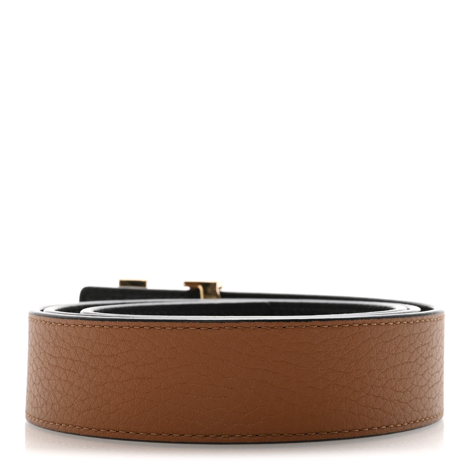 Louis Vuitton Taurillon Calfskin 30mm LV Initiales Reversible Belt 85 34 Black