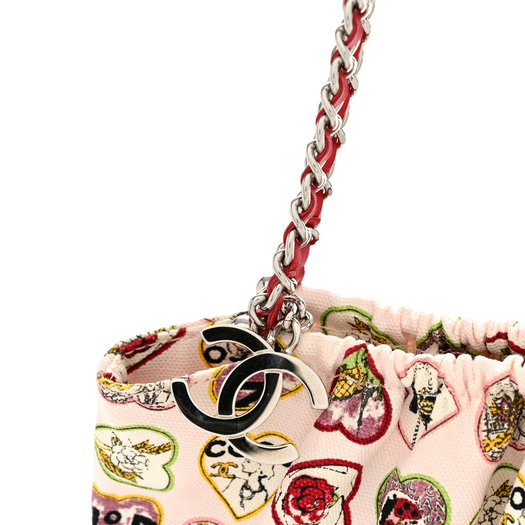Chanel Canvas Coco Hearts Shoulder Bag Pink