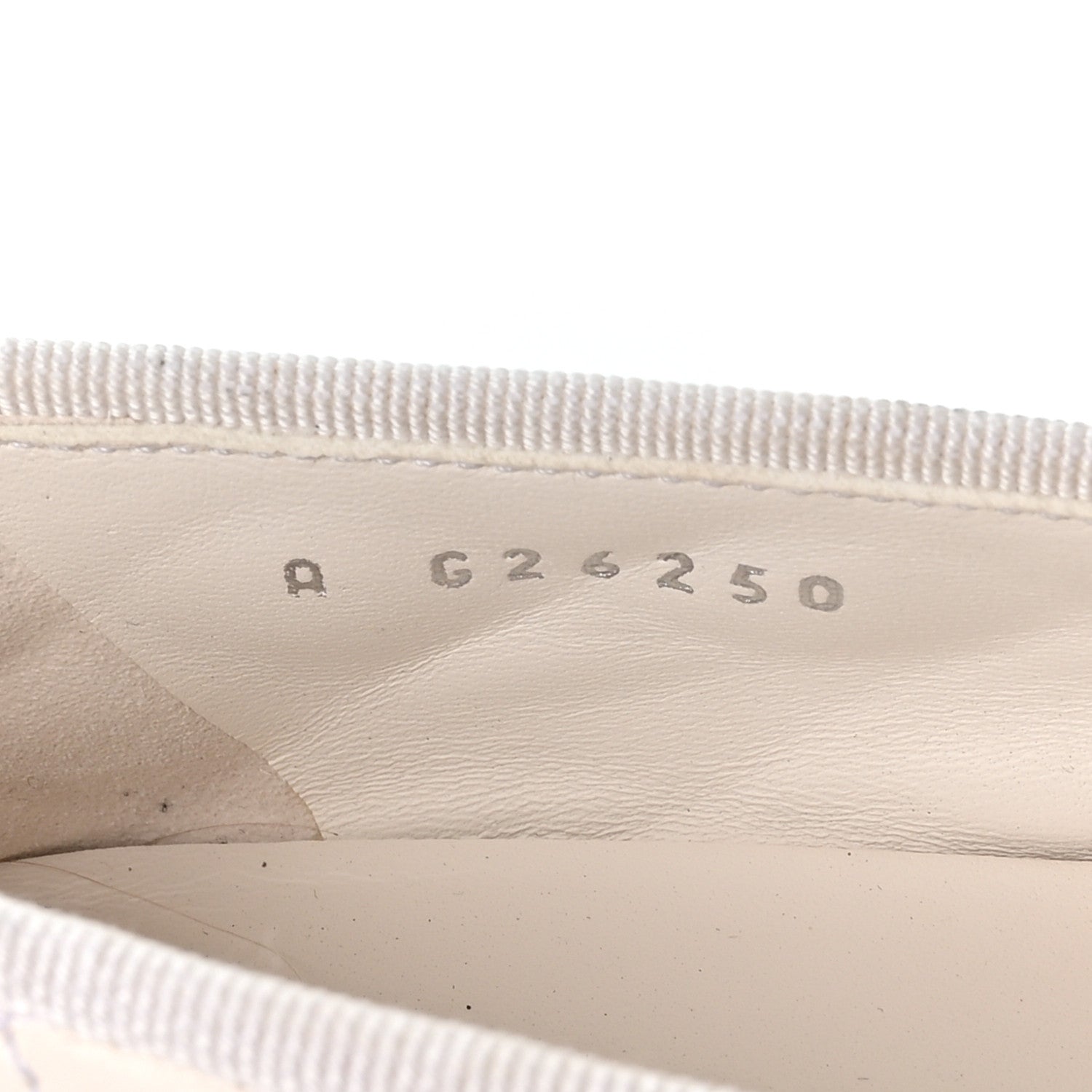 Canvas Lambskin Quilted CC Cap Toe Ballerina Flats 37 White Black