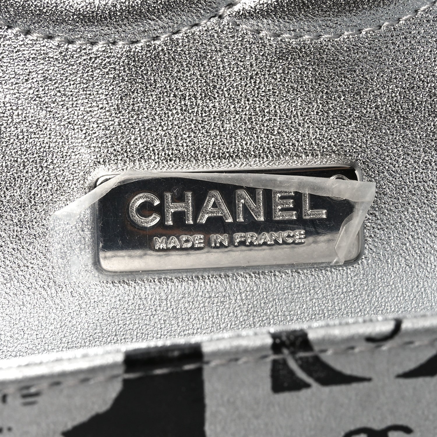 Chanel Lambskin Graffiti Printed Medium Double Flap Black Silver