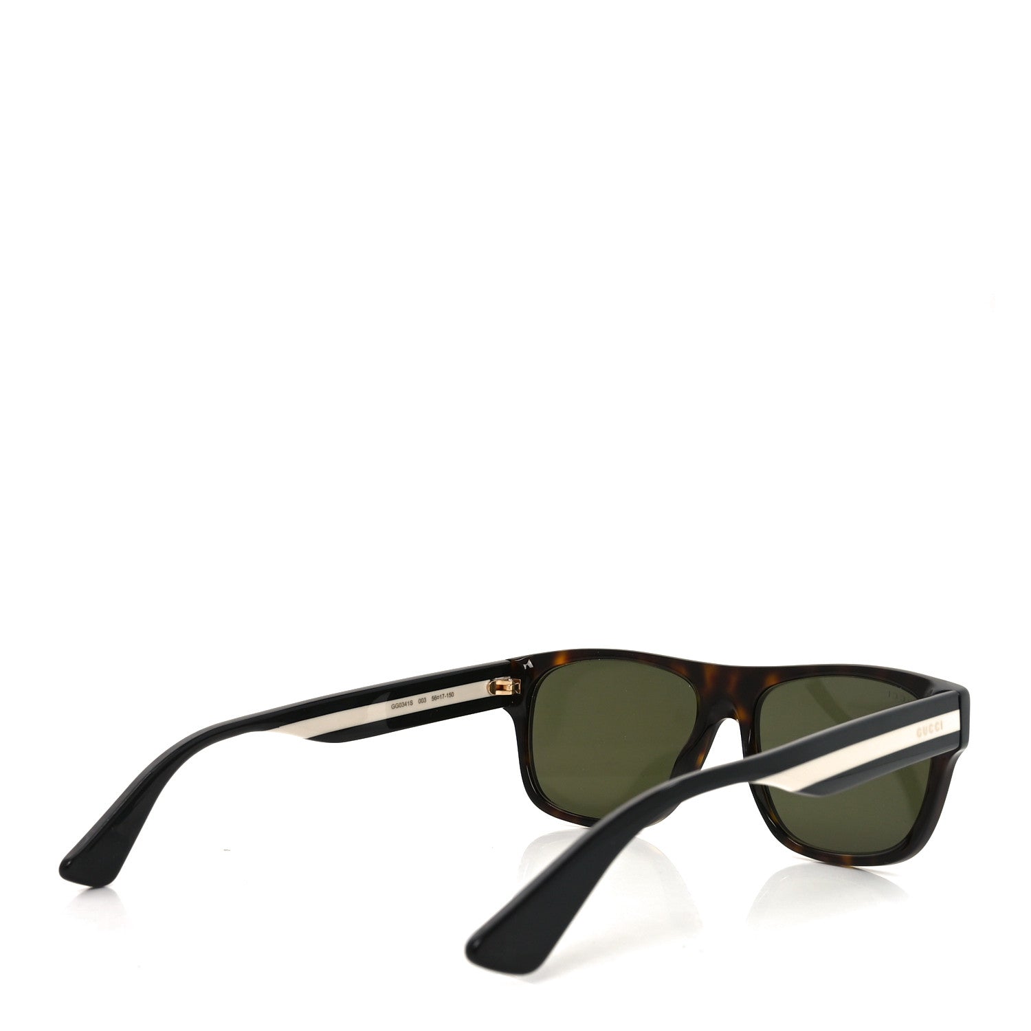Gucci Acetate Square Frame Web Sunglasses GG0341S Tortoise